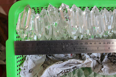 1kg 2.2LB Natural Clear Quartz Crystal Double Points Wands Polished Healing Brazil