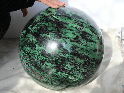 44kg 96.7LB Natural Ruby Green Zoisite Quartz Crtystal Sphere Ball Gem Stone Healing