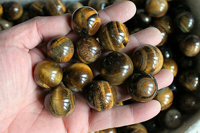 2KG 100 Pieces Natural Small Tiger eye quartz crystal Sphere Ball healing 20-26mm