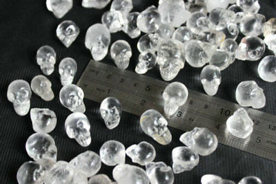 100 Pieces Tiny Natural Clear Quartz Crystal Skulls Carved by hand From China 15-25mm