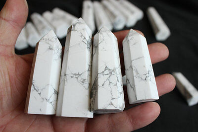 40 Pieces 2.2kg Natural White Howlite Stone Crystal Points Tower Polished Healing Wholesales