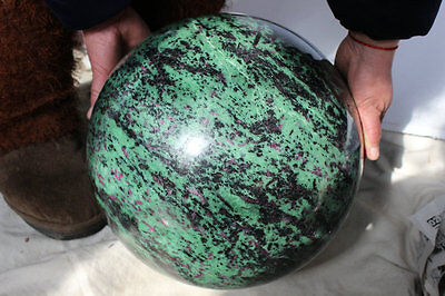 44kg 96.7LB Natural Ruby Green Zoisite Quartz Crtystal Sphere Ball Gem Stone Healing