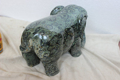 11.4KG 22.96LB Natural Stromatolite Kambara Jasper Crystal Elephants Carved Mother Baby