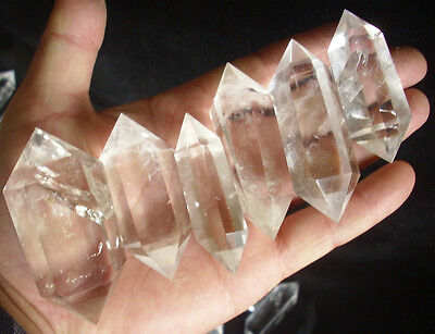 2.7KG 50Pcs NATURAL CLEAR QUARTZ CRYSTAL DOUBLE POINTS POLISHED HEALING.Wholesales Price