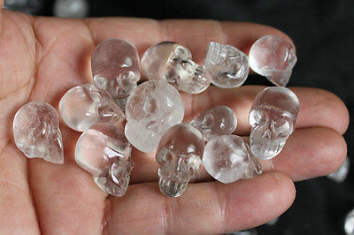 20 Pieces Tiny Natural Clear Quartz Crystal Skulls Carved by hand From China