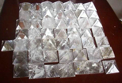 50 NATURAL CLEAR QUARTZ CRYSTAL PYRAMIDS HEALING,Wholesale Price 3CM-4CM