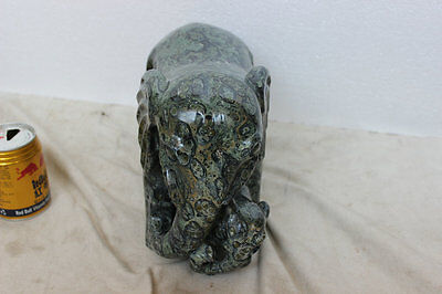 11.4KG 22.96LB Natural Stromatolite Kambara Jasper Crystal Elephants Carved Mother Baby