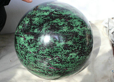 44kg 96.7LB Natural Ruby Green Zoisite Quartz Crtystal Sphere Ball Gem Stone Healing