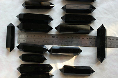 50 Pieces 2.2kg Natural Black Obsidian Crystal Double Points Wand Polished Healing