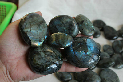 5KG 11LB Natural Rainbow Labradorite Crystal Tumbled Palm Gem Stone Wholesales Price