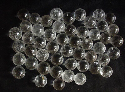 100 Pieces NATURAL CLEAR WHITE QUARTZ CRYSTAL SPHERES BALLS HEALING 23-26mm