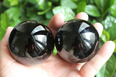 12 Pieces Natural Obsidian Crystal Spheres Balls Polished Healing 2.3-2.4" + Stands