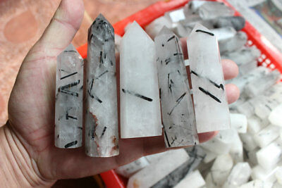 10kg 22LB Natural Quartz Crystal Black Hair Tourmaline Point Healing Wholesales Price