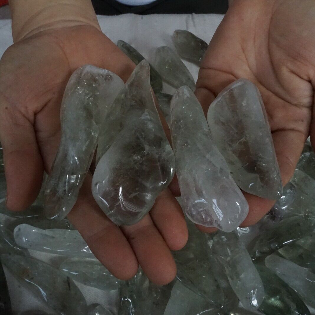 2KG 4.4LB Natural Green Quartz Crystal Tumbled Healing Brazil Wholesale Lot