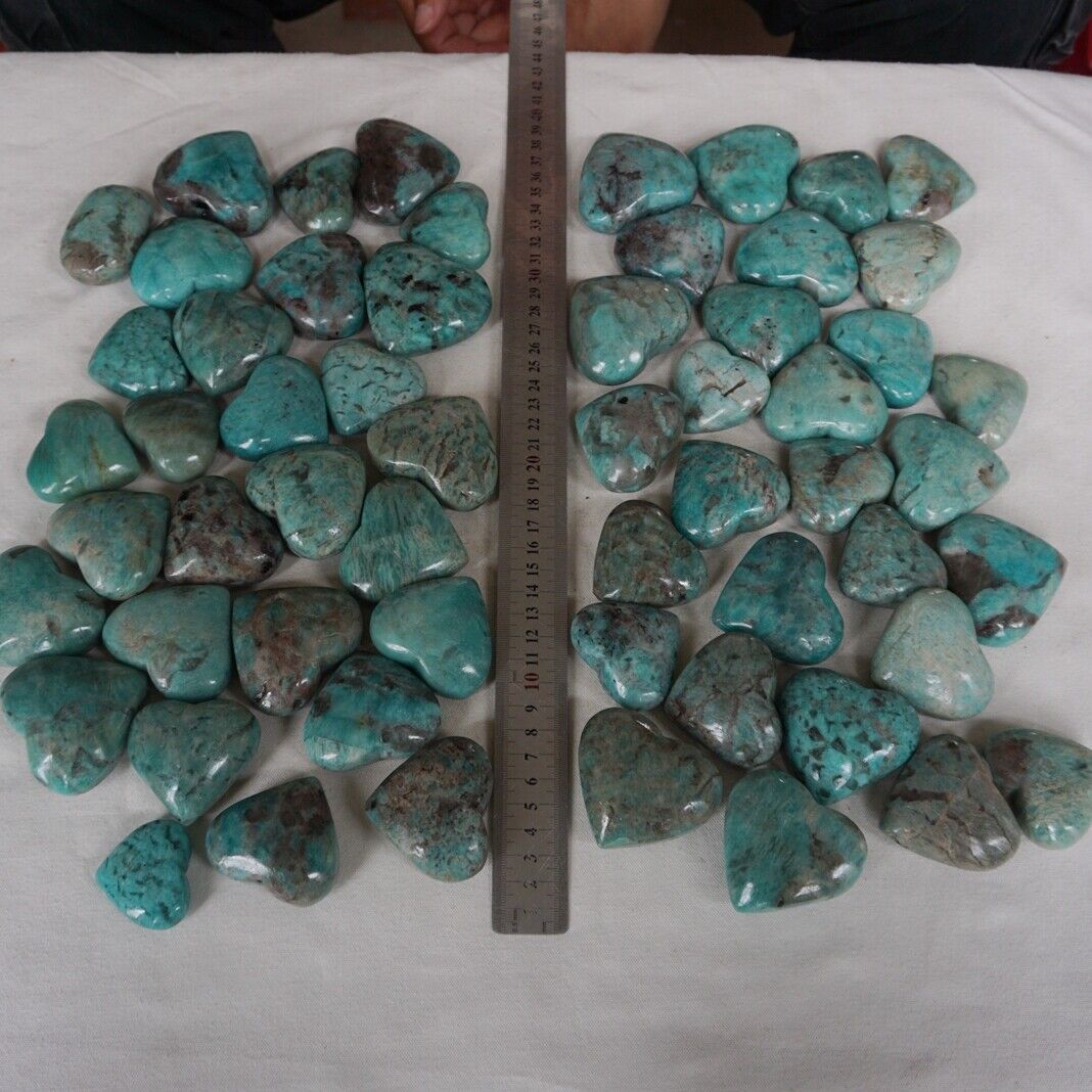 1KG 12Pcs 2.2LB Natural Green Amazonite Quartz Crystal Heart Palm Stone Healing