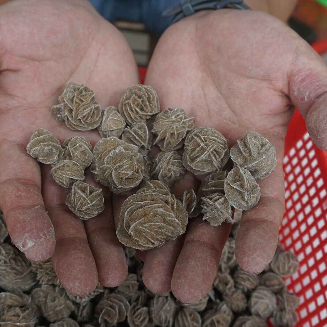 2KG 4.4LB Natural Desert Rose Crystal Selenite Sand Rose Rock Stone Cluster Sahara