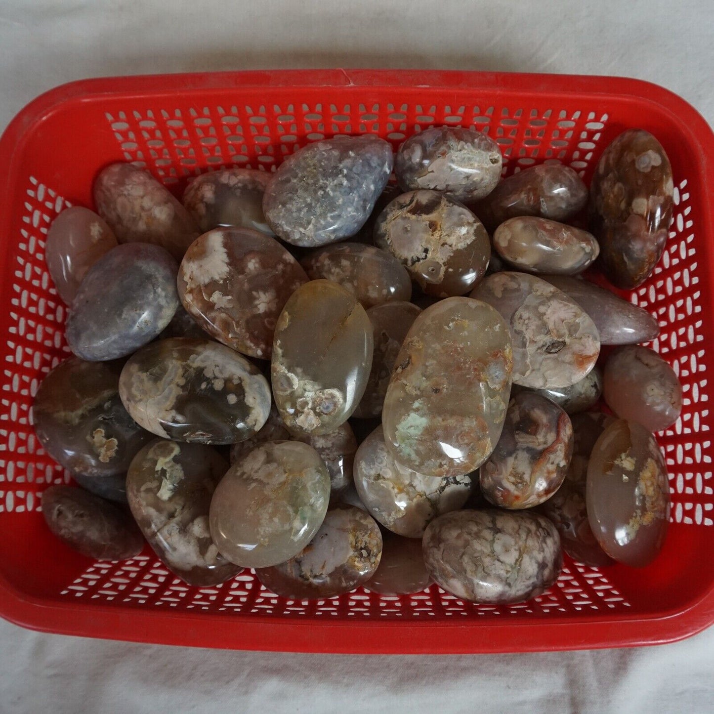 5KG 11LB Natural Phantom Ghost Carnelian Agate Crystal Tumbled Palm Stone Healing Wholesale Lot