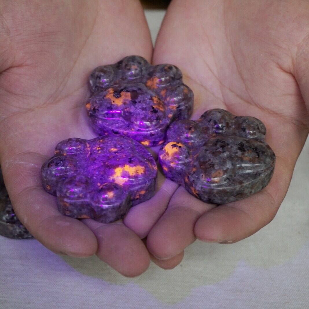 20Pcs Yooperlite Fire Stone Crystal Cat Claw Flashing Flame Under Ultraviolet