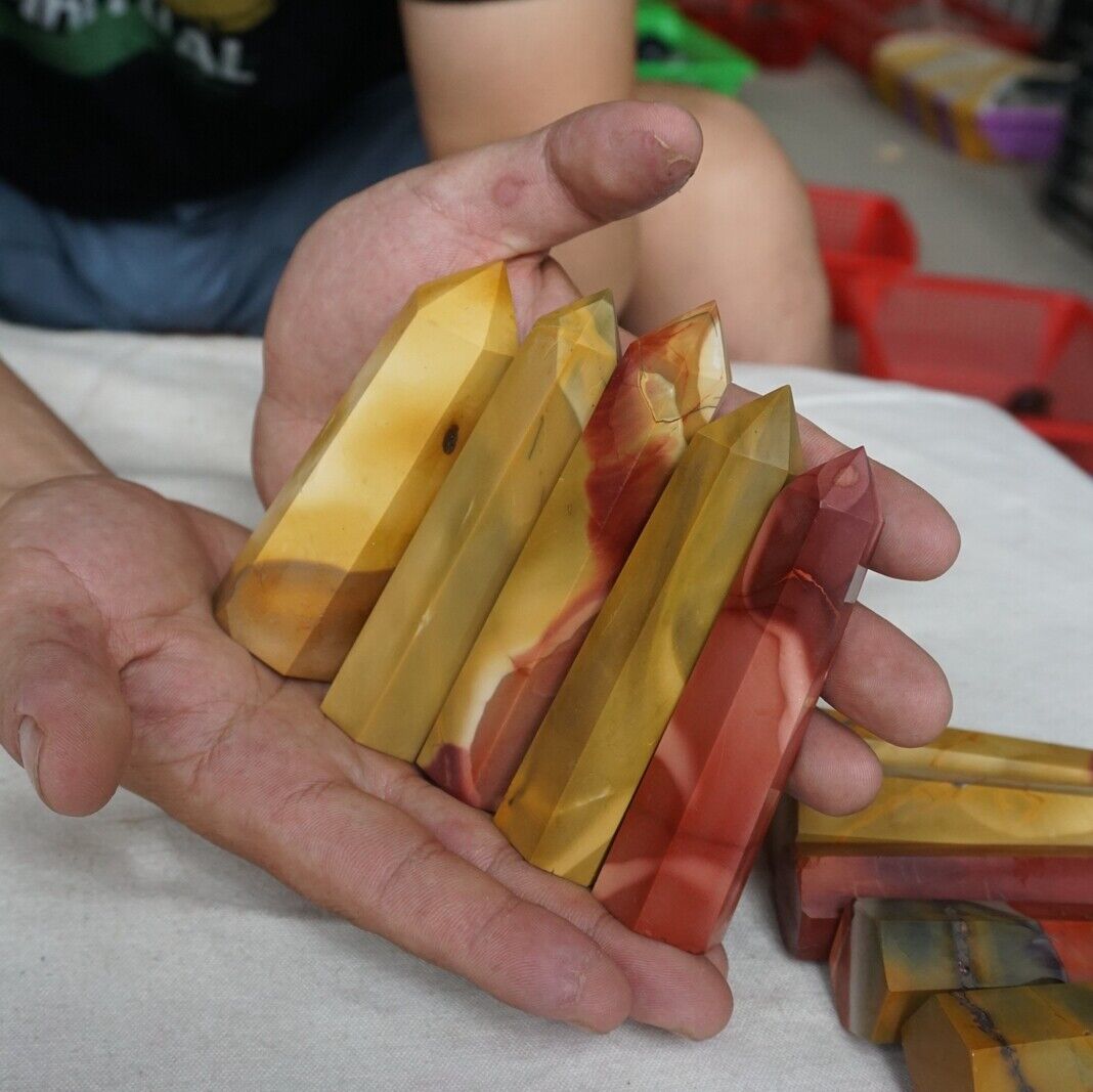 20Pcs 2kg 4.4LB Natural Mookaite Jasper Crystal Point Tower Bumblebee Stone Healing