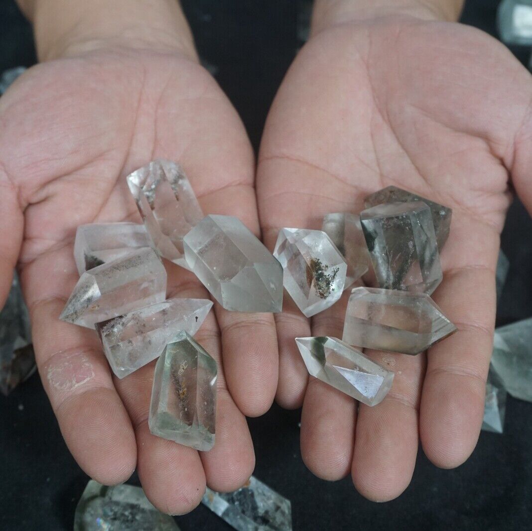 1.66kg 50Pcs 3.6LB Natural Phantom Ghost Clear Quartz Crystal Point Tower Healing Bulk