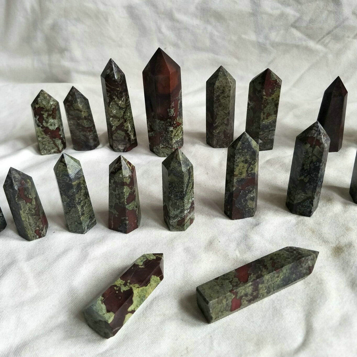 5KG Natural Dragon Blood Stone Jasper Crystal Point Tower Healing Wholesales