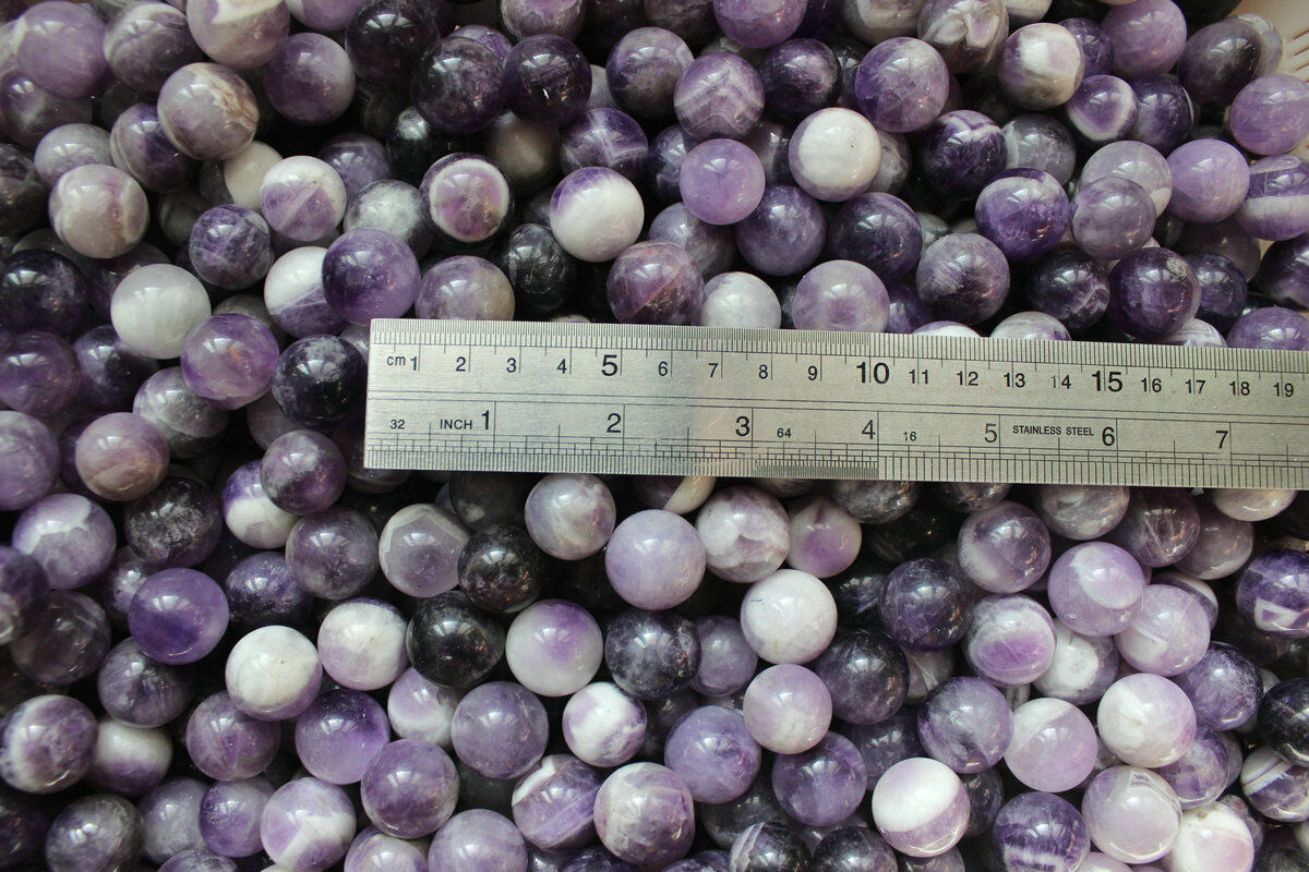 100 Pieces 2cm Natural Chevron Amethyst Quartz Crystal Spheres Balls Healing Urugua