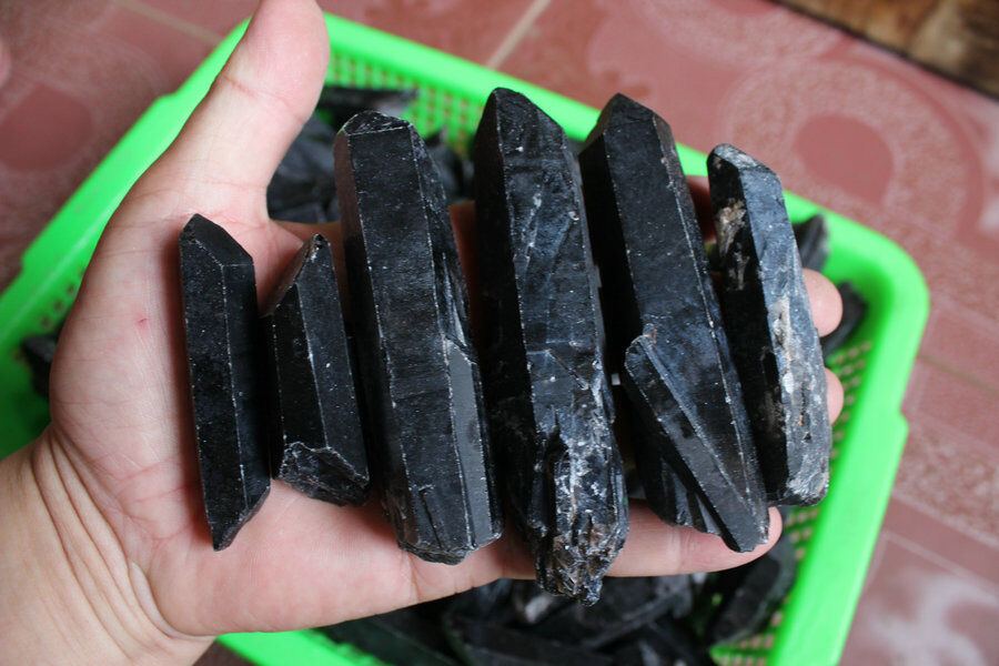 5kg 11LB Big Natural Raw Black Dark Smoke Quartz Crystal Points Rock Original Stones