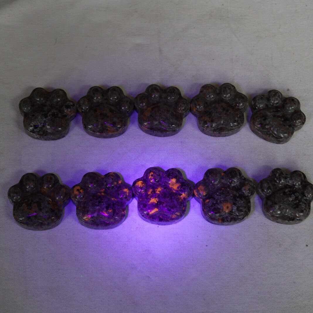 20Pcs Yooperlite Fire Stone Crystal Cat Claw Flashing Flame Under Ultraviolet