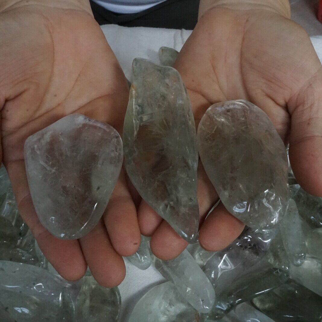 2KG 4.4LB Natural Green Quartz Crystal Tumbled Healing Brazil Wholesale Lot