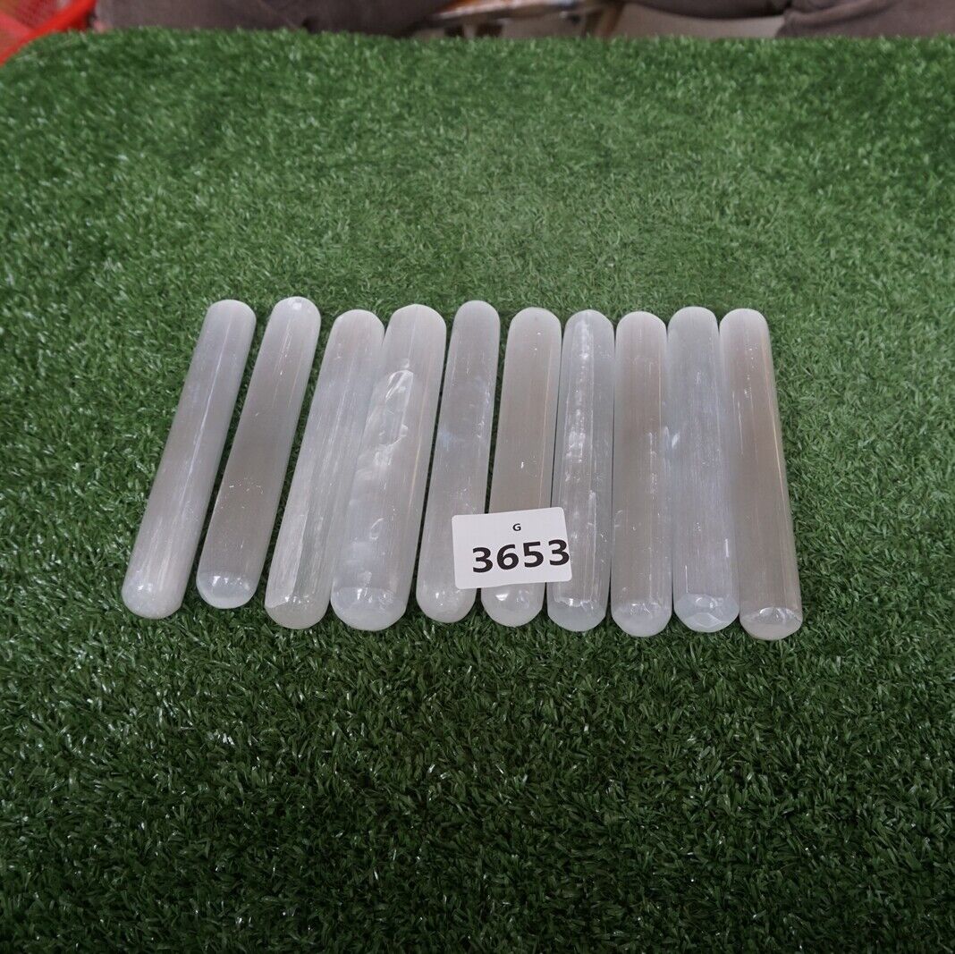 10 Pieces Glowing Selenite Crystal Psychic Powerful Energy Wands Sticks Healing