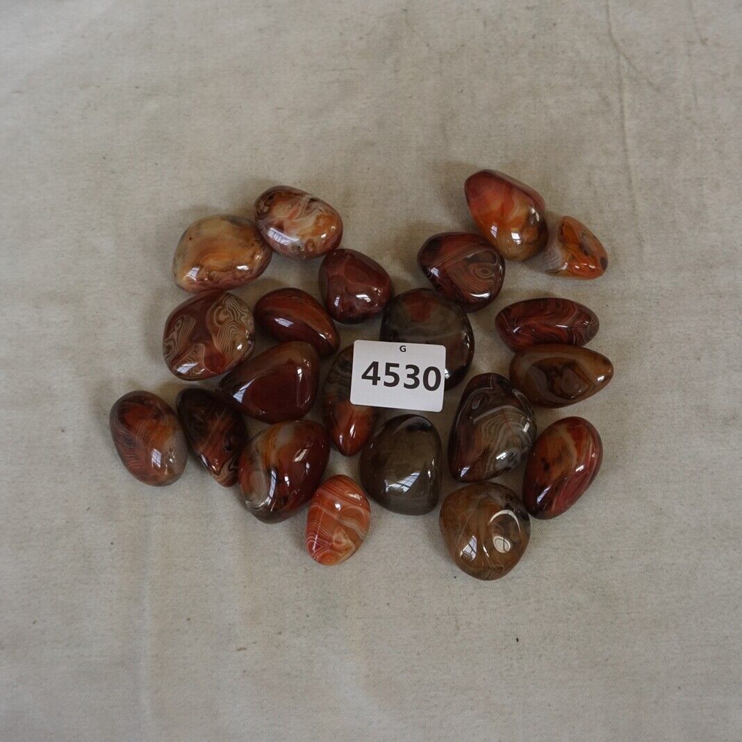 2KG 40 Pieces Natural Sardonyx Carnelian Silk Agate Quartz Crystal Tumbled Palm Stones Healing