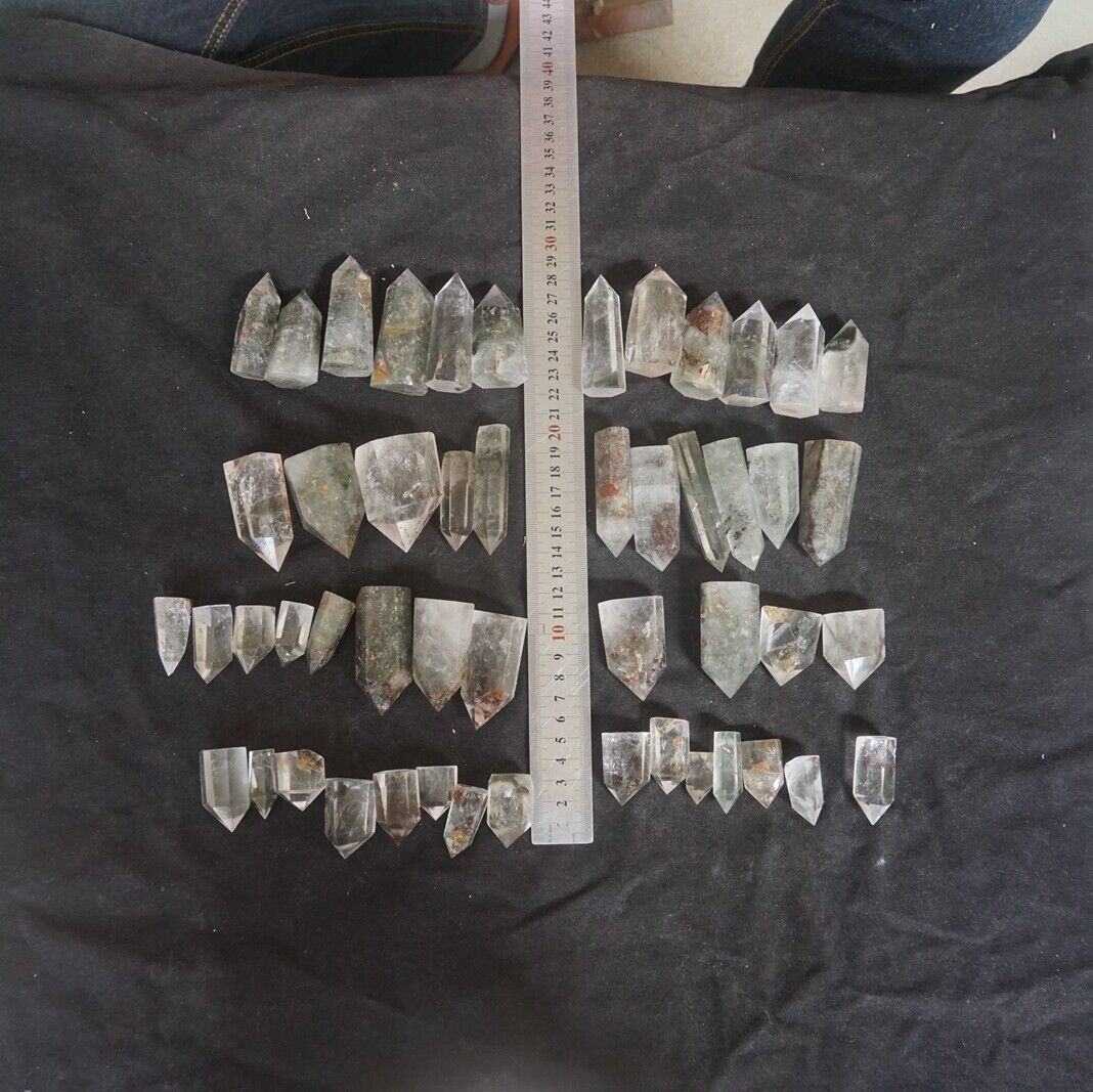 1.66kg 50Pcs 3.6LB Natural Phantom Ghost Clear Quartz Crystal Point Tower Healing Bulk