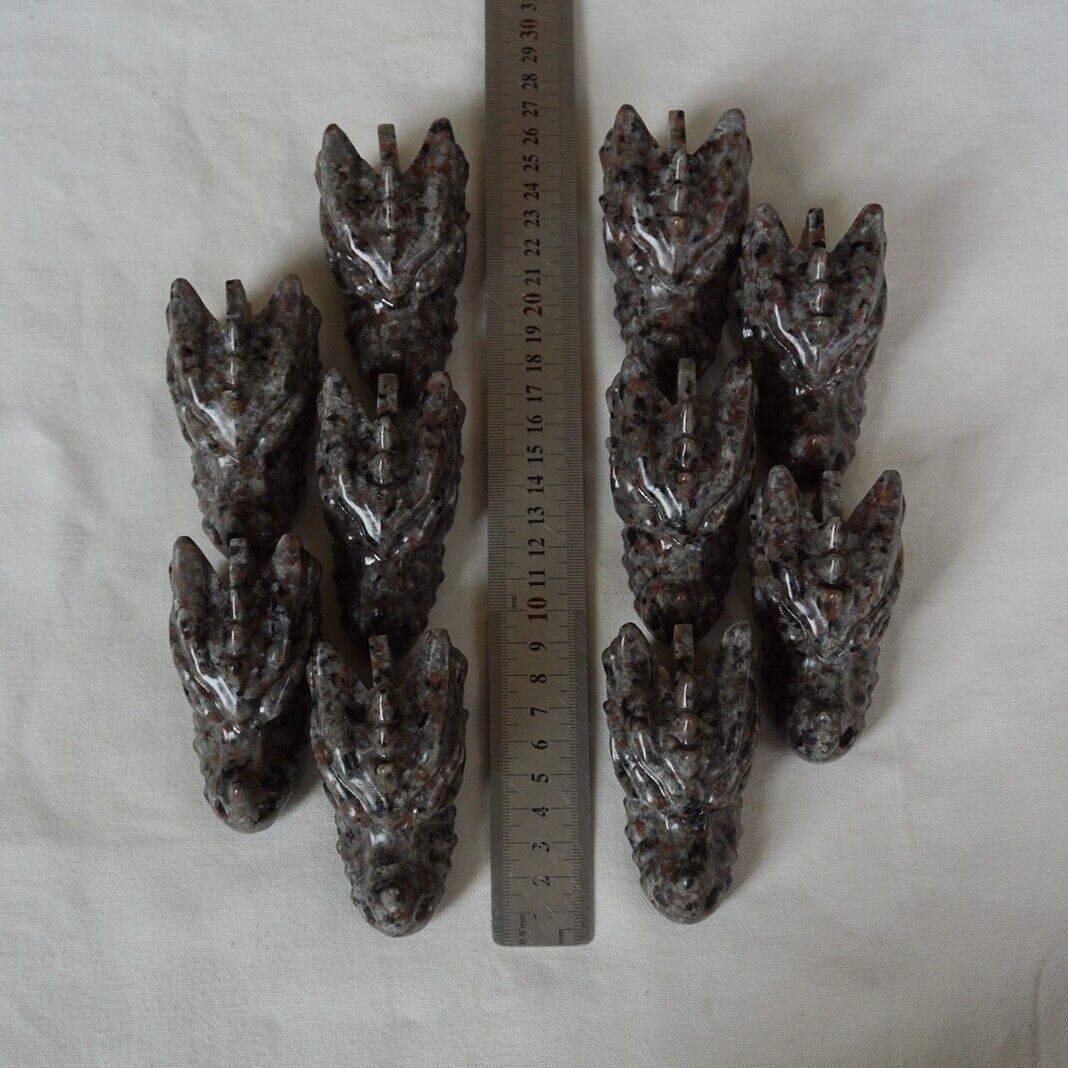 10Pcs Yooperlite Fire Stone Crystal Dragon Head Flashing Flame Under Ultraviolet