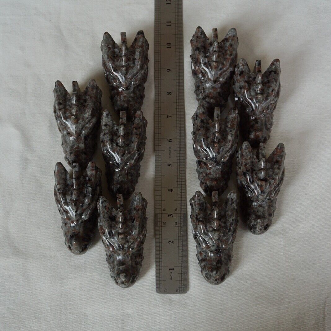 10Pcs Yooperlite Fire Stone Crystal Dragon Head Flashing Flame Under Ultraviolet