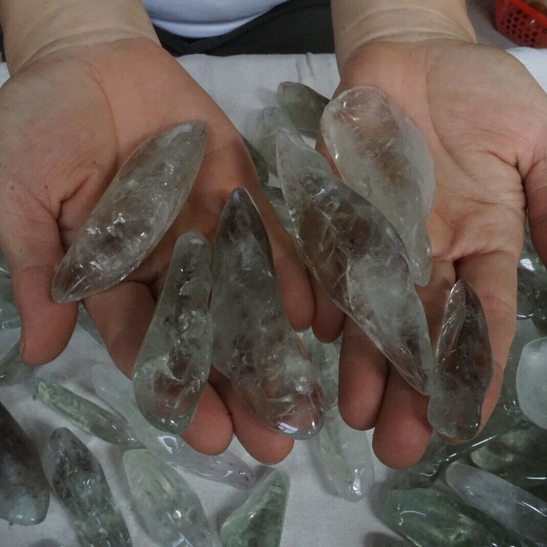 11LB 150Pcs Natural Green Quartz Crystal Tumbled Healing Brazil Wholesale Lot