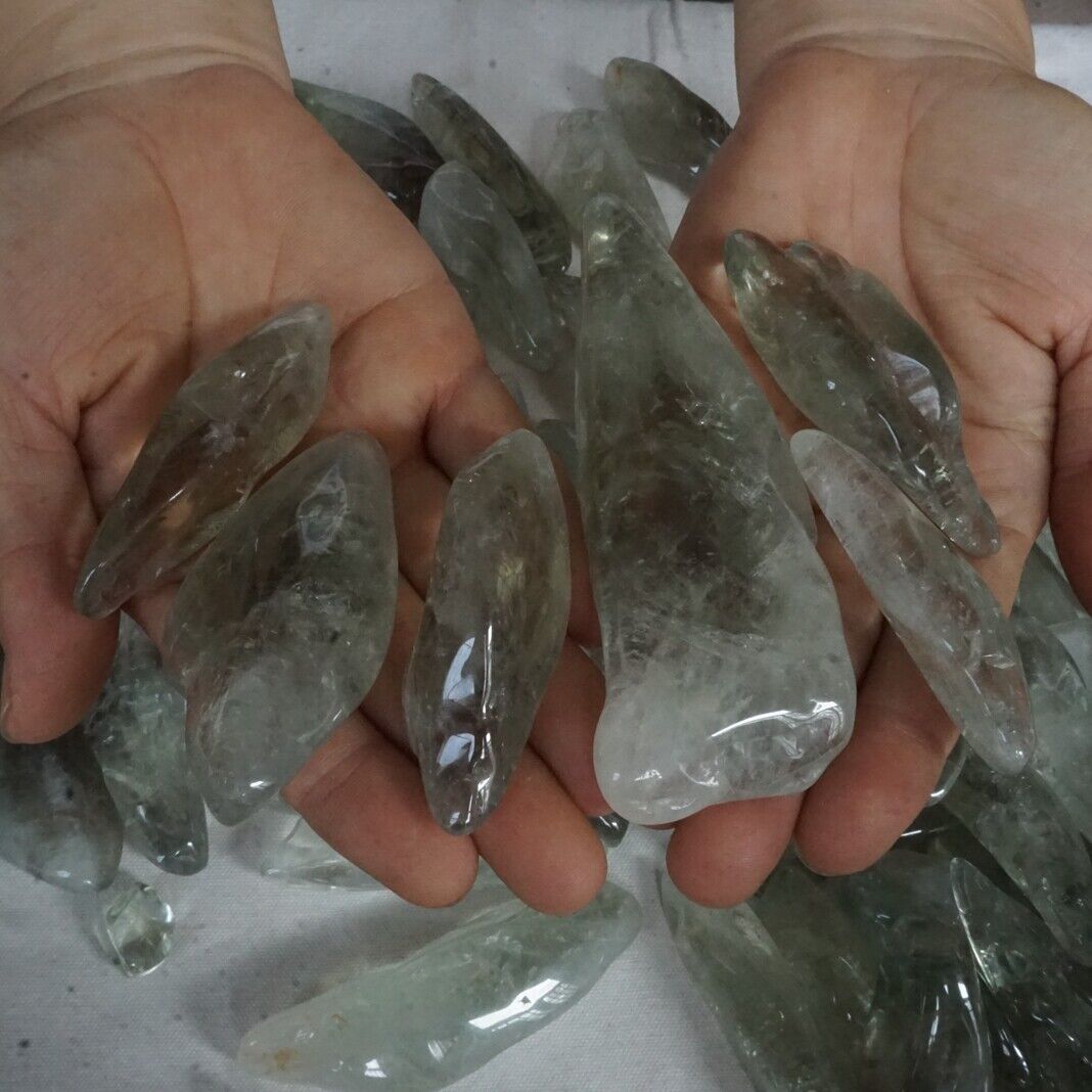 11LB 150Pcs Natural Green Quartz Crystal Tumbled Healing Brazil Wholesale Lot